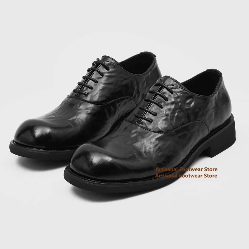 Thick Soled Business Derby Shoes Men's Lace Up Distressed Pleated Formal Casual Shoes British Style Trendy Luxury Men's Shoes
Thick Soled Business Derby Shoes Men's Lace Up Distressed Pleated Formal Casual Shoes British Style Trendy Luxury Men's Shoes