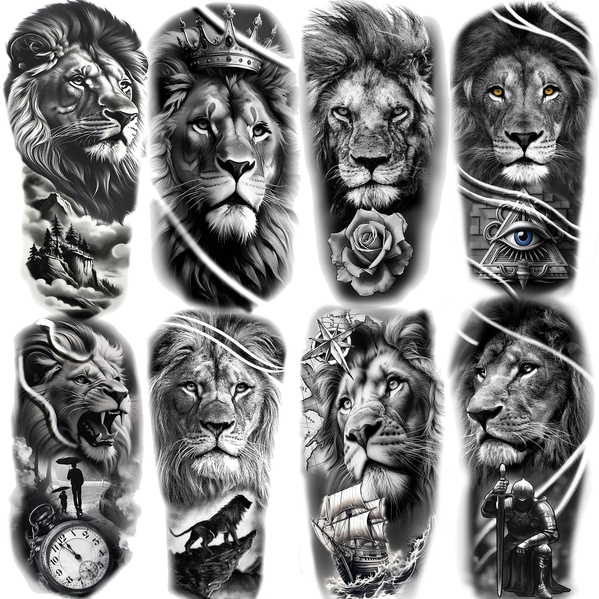1 Sheet Waterproof Tribal Lions Temporary Tattoos For Men Women Adults, Black Cool Realistic 3D Fake Tattoo Sticker Long Lasting
1 Sheet Waterproof Tribal Lions Temporary Tattoos For Men Women Adults, Black Cool Realistic 3D Fake Tattoo Sticker Long Lasting