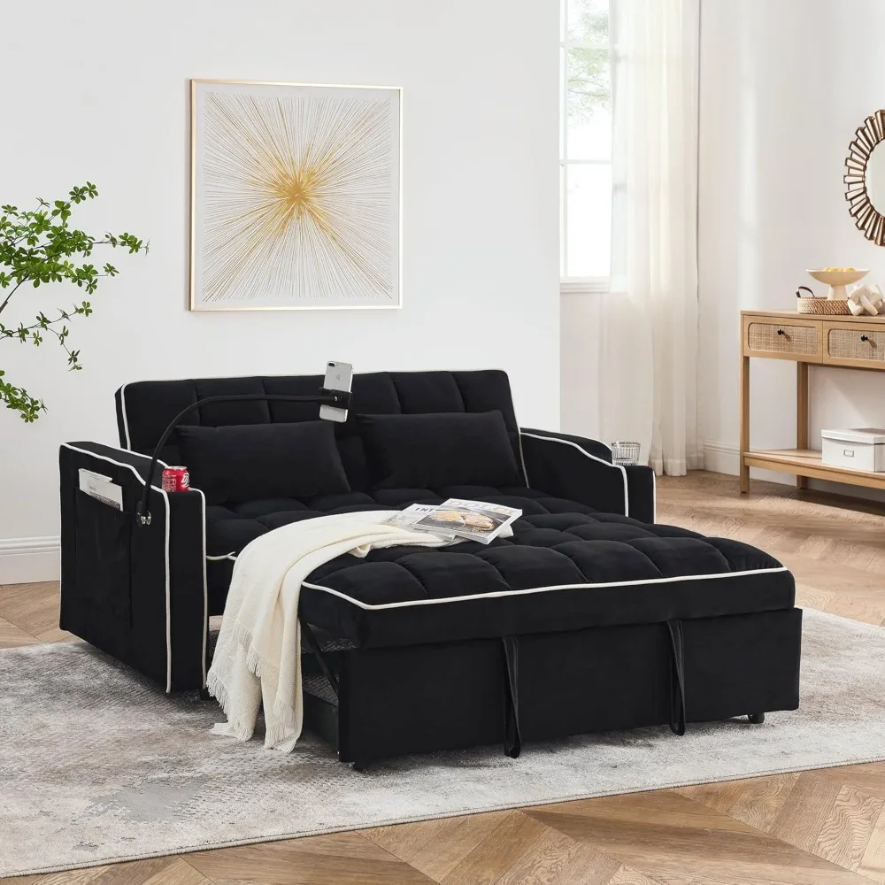 55.51" foldable sofa bed,velvet pull-out sofa bed, adjustable back and USB port and cup holder and swivel phone stand,sofa bed
55.51" foldable sofa bed,velvet pull-out sofa bed, adjustable back and USB port and cup holder and swivel phone stand,sofa bed