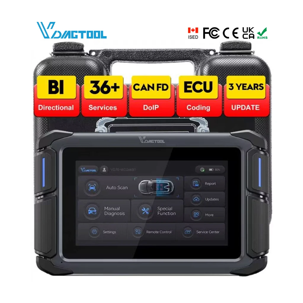 OBD-сканер, VD70 ALL System Cars Диагностические инструменты Активный тест Кодирование ECU Програматор автомобильных ключей CAN FD DoIP Сканер OBD2 39+ Сбросы
OBD-сканер, VD70 ALL System Cars Диагностические инструменты Активный тест Кодирование ECU Програматор автомобильных ключей CAN FD DoIP Сканер OBD2 39+ Сбросы