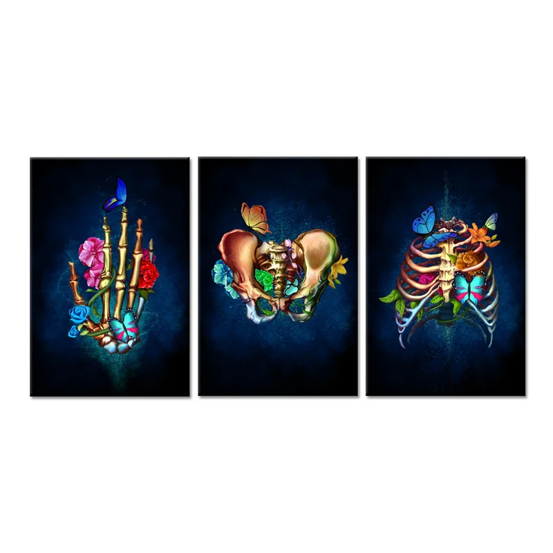 3 Pieces Human Skeleton Poster Home Decor Butterfly and Flowers Print Canvas Art Modern Style Picture Living Room Wall Art
3 Pieces Human Skeleton Poster Home Decor Butterfly and Flowers Print Canvas Art Modern Style Picture Living Room Wall Art