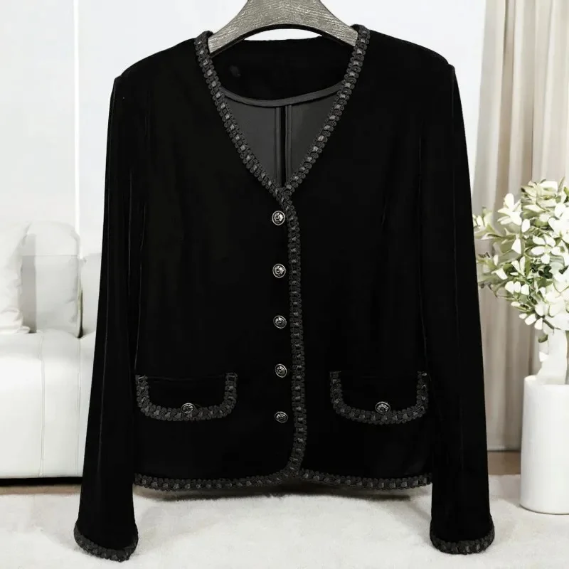 Female Leisure Large Size 5XL Coat Spring Autumn Ladies Fashion V-Neck Velvet Jacket Middle Aged Mother Long Sleeves Top Outwear
Female Leisure Large Size 5XL Coat Spring Autumn Ladies Fashion V-Neck Velvet Jacket Middle Aged Mother Long Sleeves Top Outwear