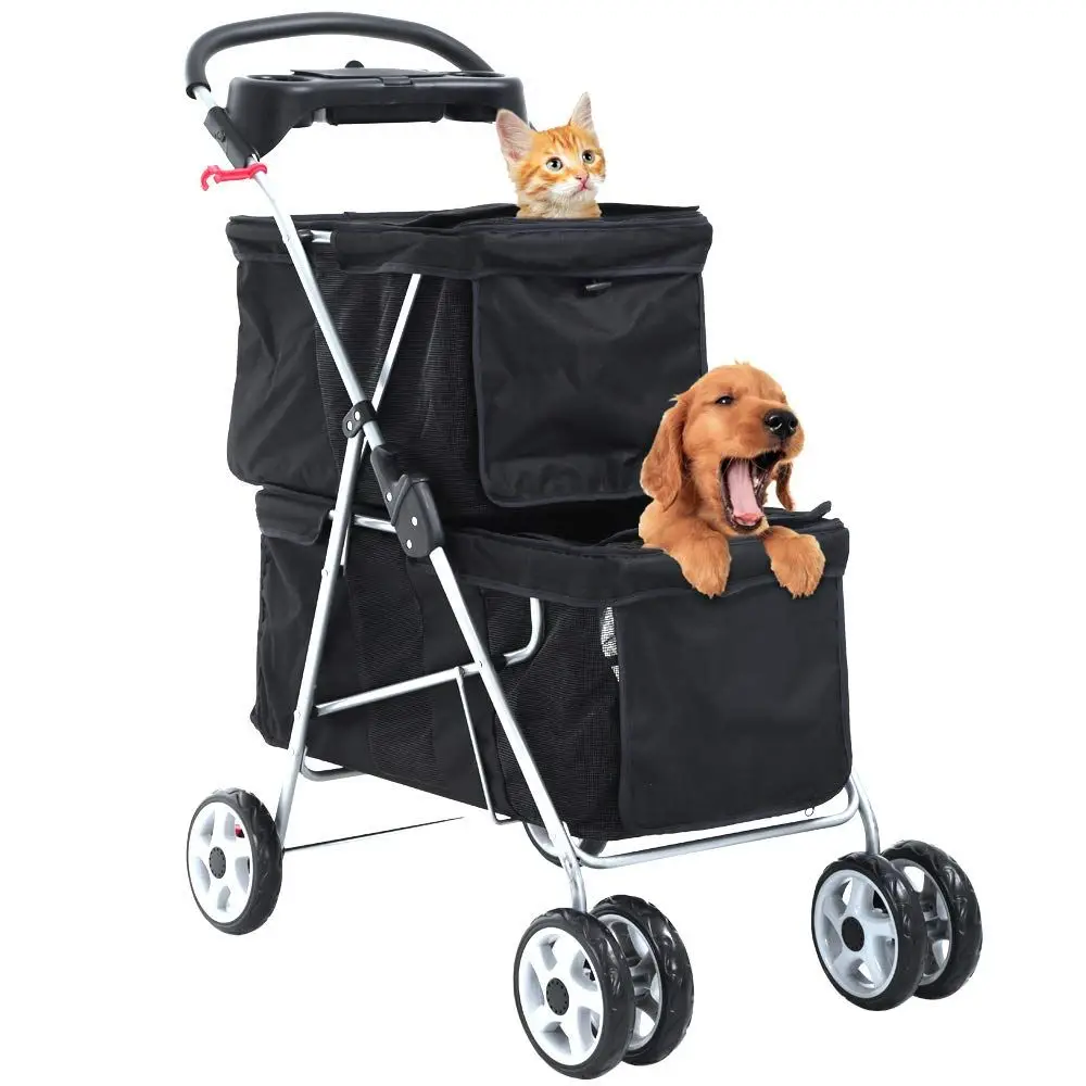 Double Pet Stroller for Dogs and Cats, Suitable for Small to Medium Sizes, 4-Wheel Travel Cart with Cup Holders,35lbs
Double Pet Stroller for Dogs and Cats, Suitable for Small to Medium Sizes, 4-Wheel Travel Cart with Cup Holders,35lbs