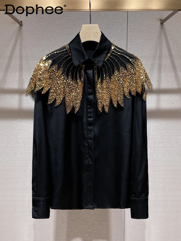 2025 Spring New Temperament Lady Heavy Industry Sequined Beaded Long-sleeved Shirt Fashion Trend Versatile Shirt
2025 Spring New Temperament Lady Heavy Industry Sequined Beaded Long-sleeved Shirt Fashion Trend Versatile Shirt