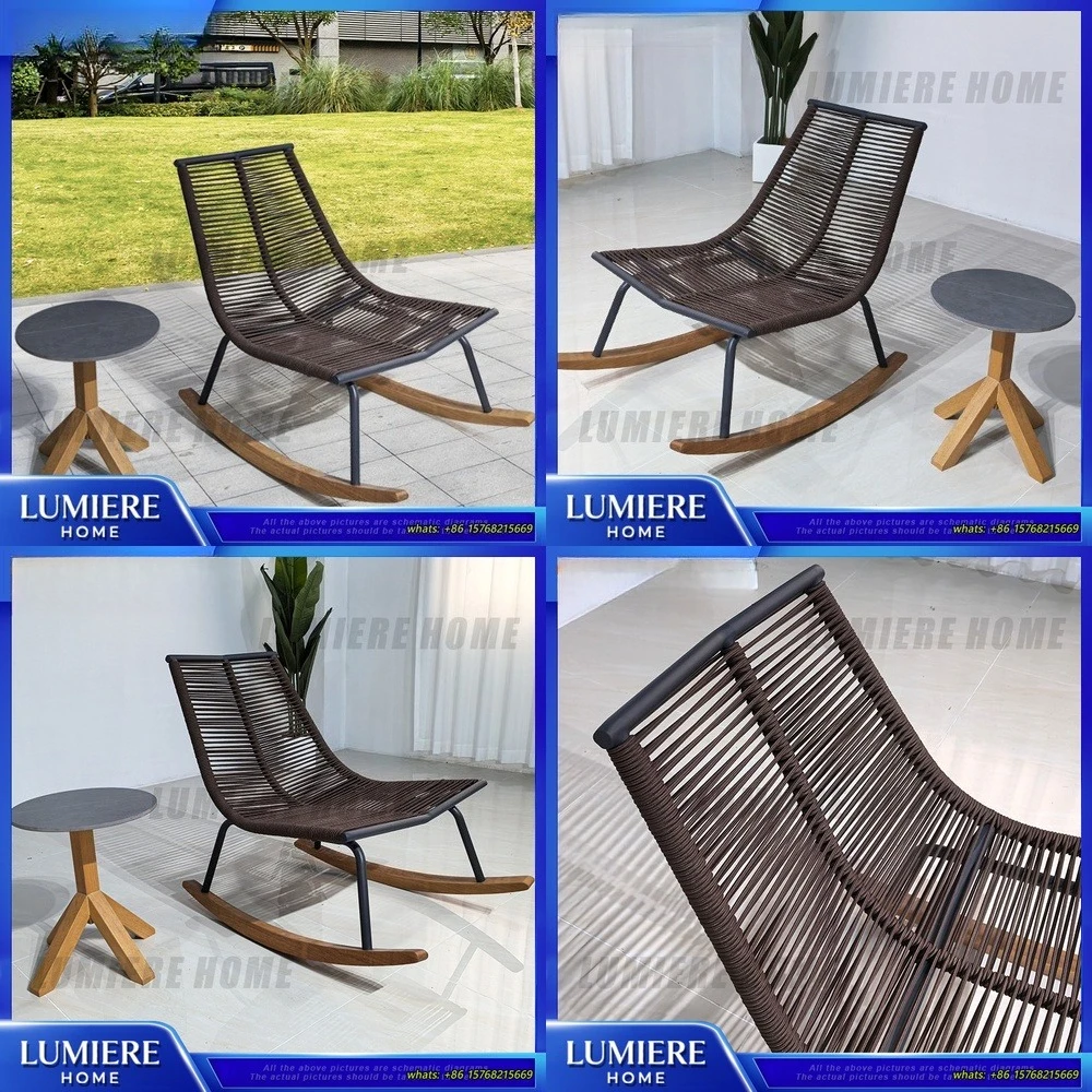 Уличное кресло-качалка в скандинавском стиле с водонепроницаемым плетеным дизайном из веревки, современный минималистичный ленивый диван для сада, патио, балкона
Уличное кресло-качалка в скандинавском стиле с водонепроницаемым плетеным дизайном из веревки, современный минималистичный ленивый диван для сада, патио, балкона