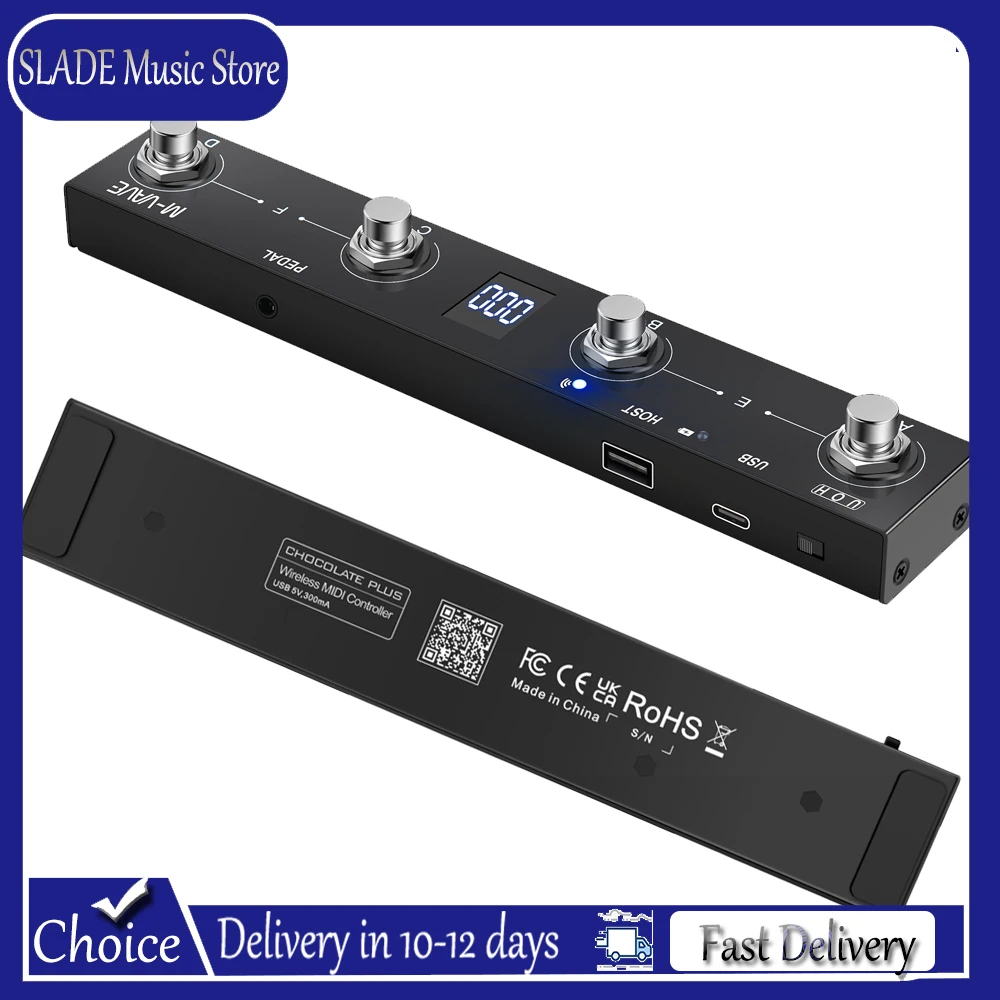M-VAVE Chocolate Plus Rechargeable Wireless MIDI Foot Controller - 4-Button BT Pedal,Portable,w/App Control/for Musicians & DJ
M-VAVE Chocolate Plus Rechargeable Wireless MIDI Foot Controller - 4-Button BT Pedal,Portable,w/App Control/for Musicians & DJ