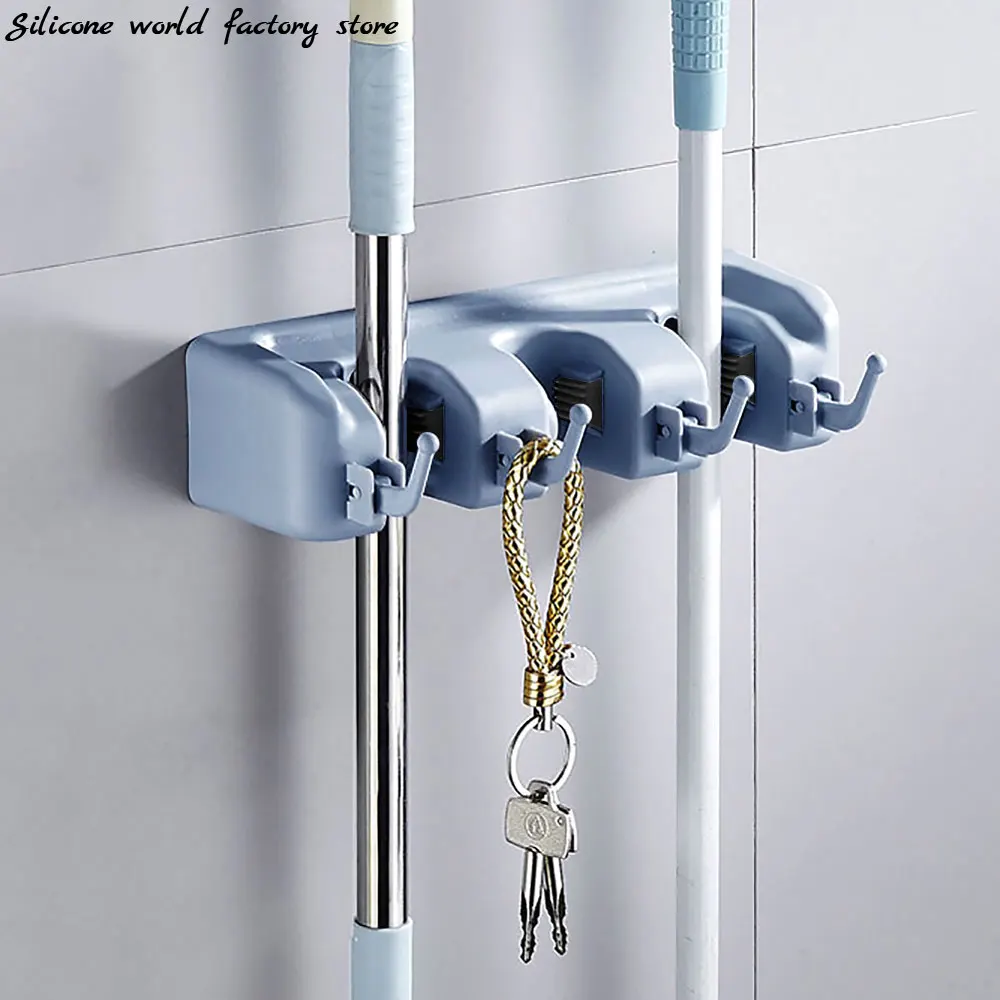 Silicone World 3 Slots 4 Hooks Mop Holder Wall Mounted Broom Hook Multi-Functional Broomstick Storage Rack Household Organizer
Silicone World 3 Slots 4 Hooks Mop Holder Wall Mounted Broom Hook Multi-Functional Broomstick Storage Rack Household Organizer