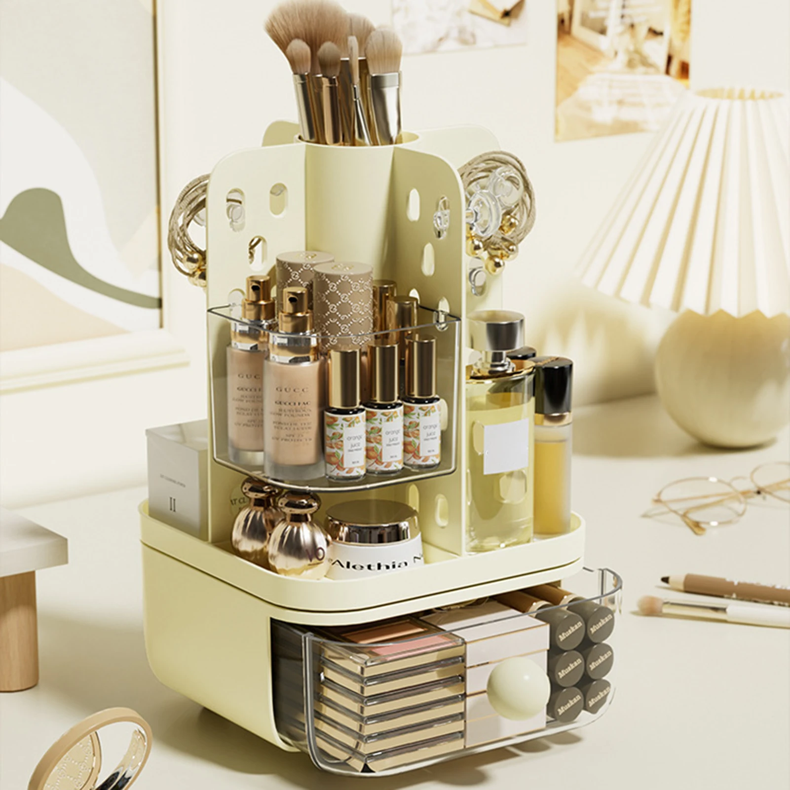 Makeup Organizer Rack Rotating Storage Box For Cosmetic Brush Skincare Nail Polish Jewelry Organizer Rack Lipstick Storing Rack
Makeup Organizer Rack Rotating Storage Box For Cosmetic Brush Skincare Nail Polish Jewelry Organizer Rack Lipstick Storing Rack
