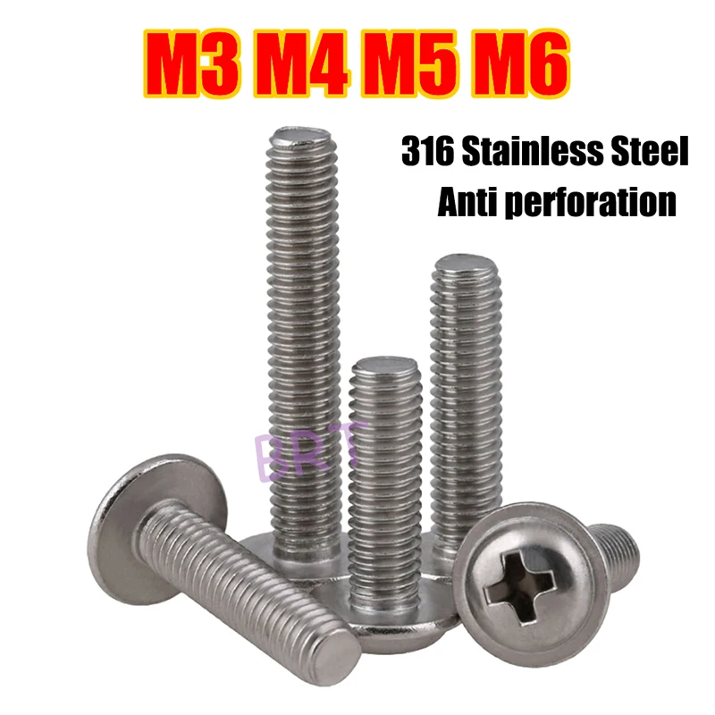 316 Stainless Steel Cross Round Head With Washer Bolt M3 M4 M5 M6 Phillips Machine Screws Length 4-50mm
316 Stainless Steel Cross Round Head With Washer Bolt M3 M4 M5 M6 Phillips Machine Screws Length 4-50mm