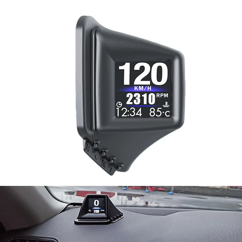 OBD2+GPS Multi-function HUD Gadget On-board Computer A-pillar Trim Install RPM Turbo Oil Pressure Water Temp GPS Speedometer