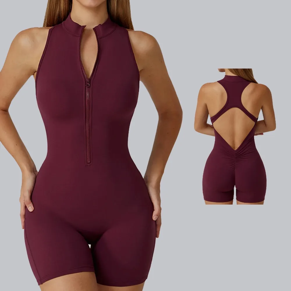 Backless Fitness Jumpsuit Short Women One-Piece Sports Yoga Sets Zipper Gym Workout Overalls Padded Sleeveless Sexy Sporty Suits
Backless Fitness Jumpsuit Short Women One-Piece Sports Yoga Sets Zipper Gym Workout Overalls Padded Sleeveless Sexy Sporty Suits