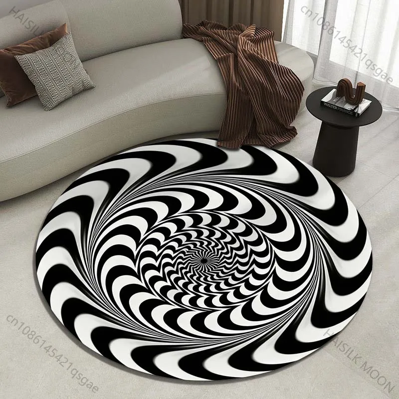 Multiple sizes 3D Black and White Visual Error Vortex Print Round Carpet Living Room Bedroom Table Chair Sofa Decorative Carpet
Multiple sizes 3D Black and White Visual Error Vortex Print Round Carpet Living Room Bedroom Table Chair Sofa Decorative Carpet
