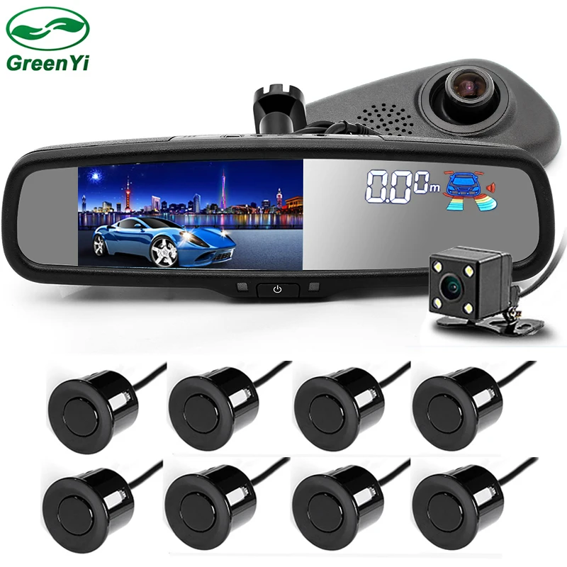 Автомобильный видеорегистратор GreenYi, зеркало заднего вида с двойным объективом и датчиком парковки, 1080P
Автомобильный видеорегистратор GreenYi, зеркало заднего вида с двойным объективом и датчиком парковки, 1080P