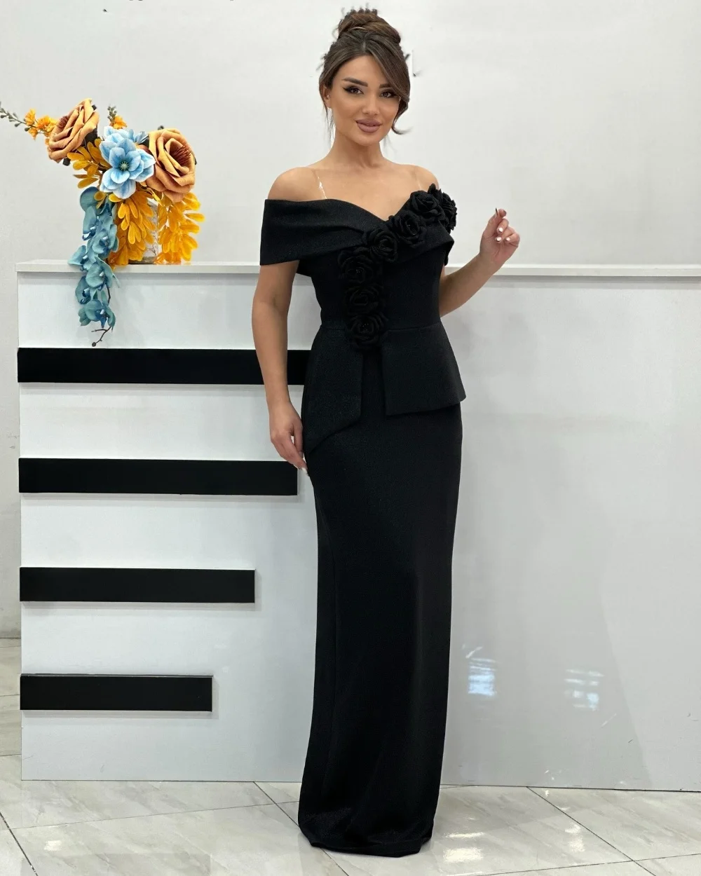 Customized Intricate Matching Jersey Handmade Flower Pleat Straight Off-the-shoulder Long Dresses Bespoke Occasion Dresses Sexy
Customized Intricate Matching Jersey Handmade Flower Pleat Straight Off-the-shoulder Long Dresses Bespoke Occasion Dresses Sexy