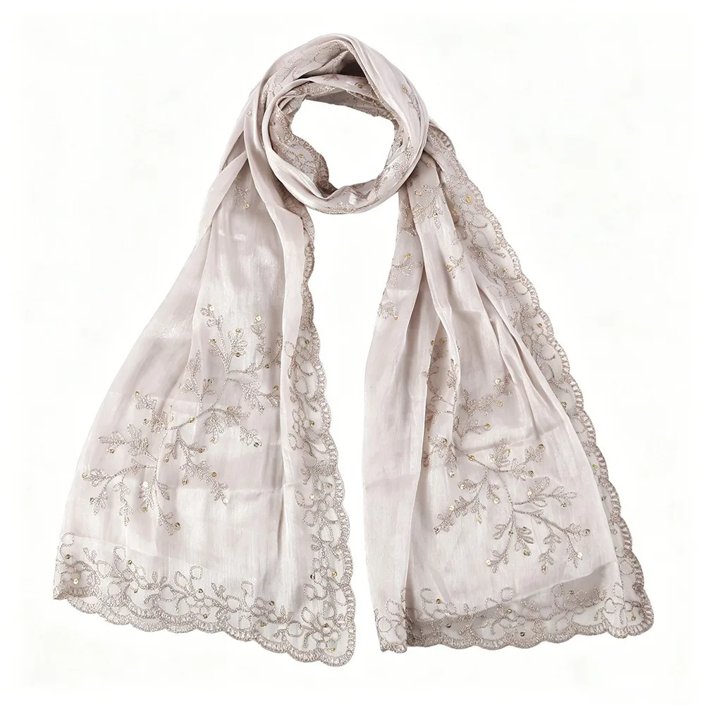 Luxury Soft Satin Sequin Floral Hijab Flowy Sparkly Sequin Embroidered Hijab Breathable Glitter Shiny Headscarf Muslim Women
Luxury Soft Satin Sequin Floral Hijab Flowy Sparkly Sequin Embroidered Hijab Breathable Glitter Shiny Headscarf Muslim Women
