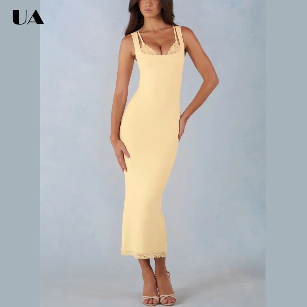 ULBYANRY Elegant Square Neck Slim Fit Wedding Guest Dress with Lace Detail, Sexy Sleeveless Midi Dress, Customized Party Dress
ULBYANRY Elegant Square Neck Slim Fit Wedding Guest Dress with Lace Detail, Sexy Sleeveless Midi Dress, Customized Party Dress
