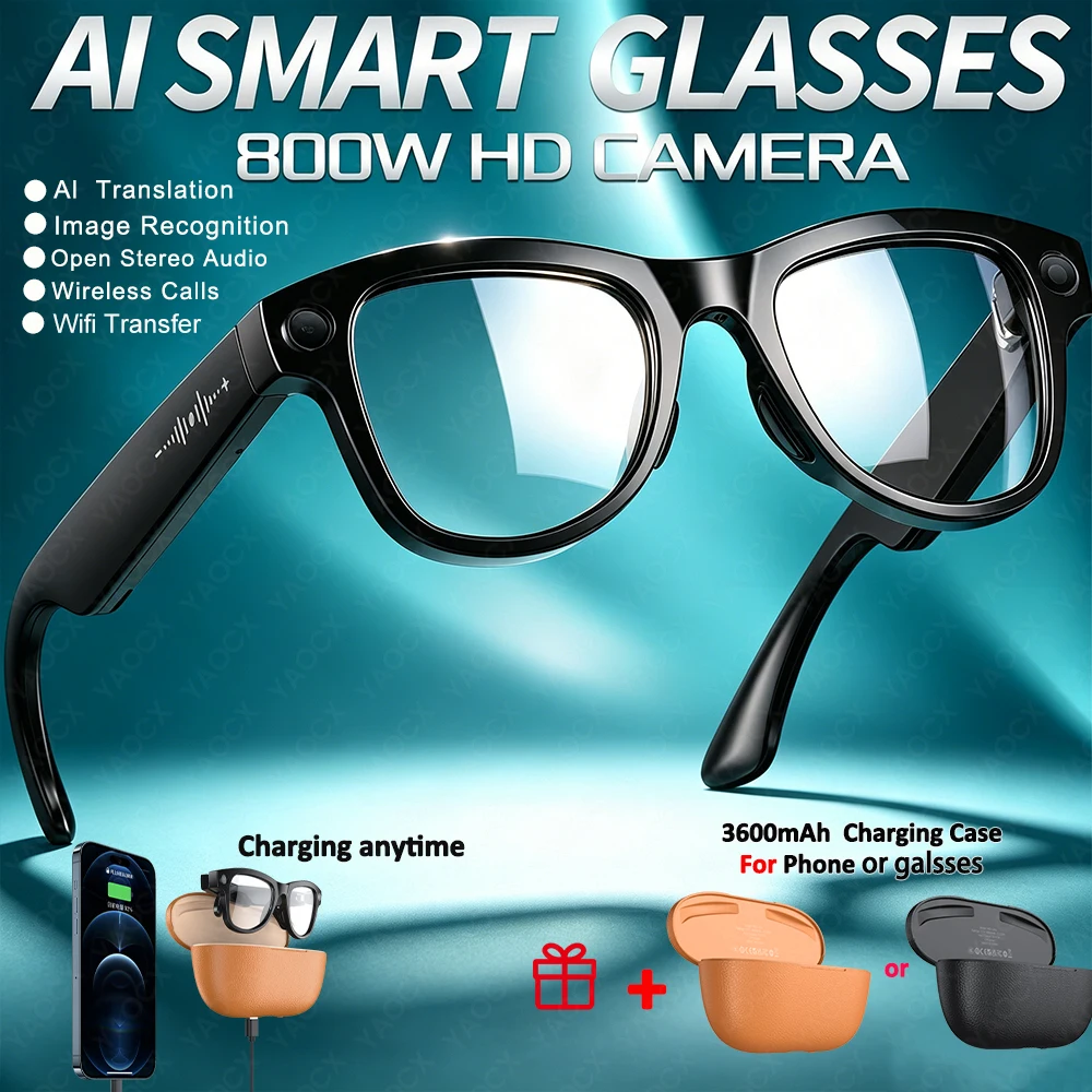 2026 New 800W Camera 4K HD AI Glasses Photo Video Recording 3600mAh Charging Case AI Translation Glasses BCall Smart Sunglasses
2026 New 800W Camera 4K HD AI Glasses Photo Video Recording 3600mAh Charging Case AI Translation Glasses BCall Smart Sunglasses