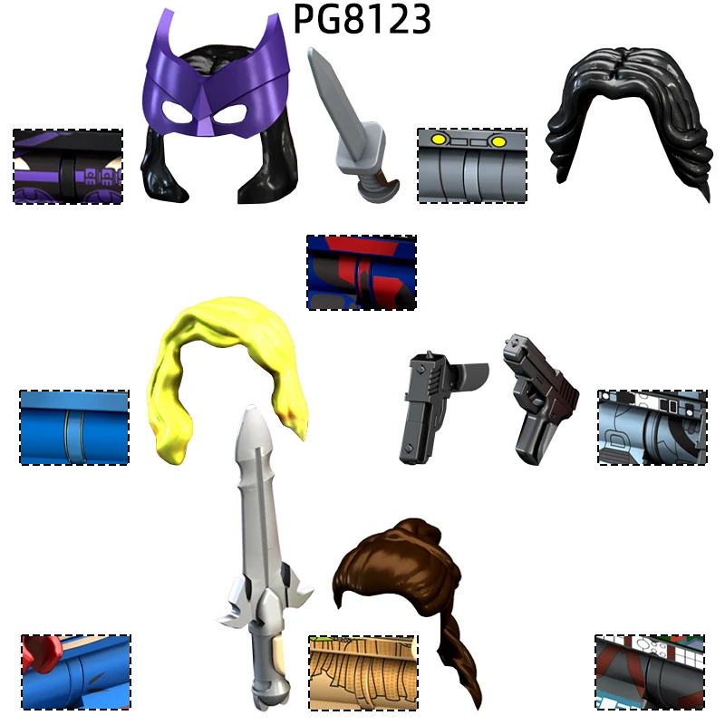 The PG8123 Weapons Pants Hair Parts Action Figures Cloak Sword Model Blocks MOC Bricks Set Gifts Toys
The PG8123 Weapons Pants Hair Parts Action Figures Cloak Sword Model Blocks MOC Bricks Set Gifts Toys