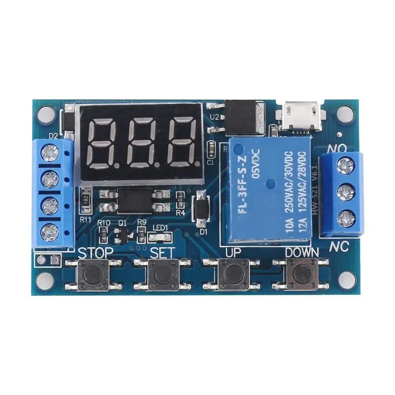 Classic-2X HW-521 Digital Time Delay 1 Way Relay Trigger Cycle Timer Delay Switch Circuit Board Timing Control Module
Classic-2X HW-521 Digital Time Delay 1 Way Relay Trigger Cycle Timer Delay Switch Circuit Board Timing Control Module