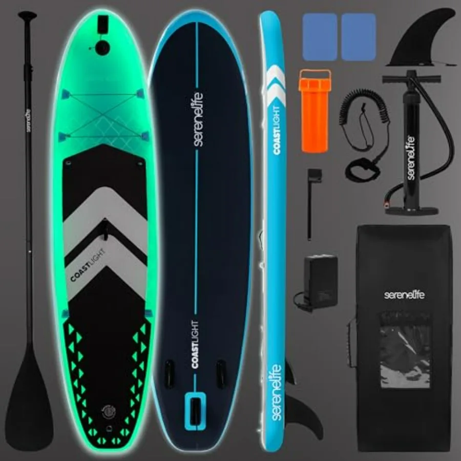 Inflatable Stand Up Paddle Board for youth and adults, durable PVC material, blue, wide stable design with non-slip EVA deck pa
Inflatable Stand Up Paddle Board for youth and adults, durable PVC material, blue, wide stable design with non-slip EVA deck pa
