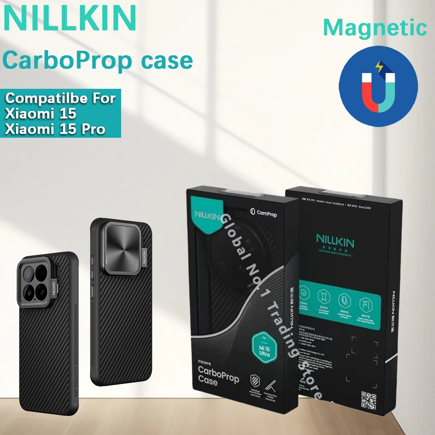 NILLKIN, совместимый с Xiaomi 15/Mi 15 Pro, чехол из ТПУ + ПК, магнитный чехол CarboProp, держатель объектива, защитный чехол, чехол для телефона
NILLKIN, совместимый с Xiaomi 15/Mi 15 Pro, чехол из ТПУ + ПК, магнитный чехол CarboProp, держатель объектива, защитный чехол, чехол для телефона