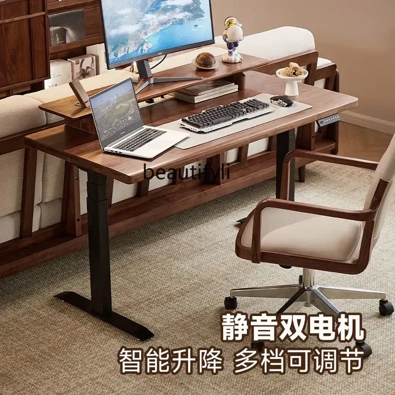 Q181 Black walnut electric lifting table simple solid wood dual motor computer table home desk desk
Q181 Black walnut electric lifting table simple solid wood dual motor computer table home desk desk