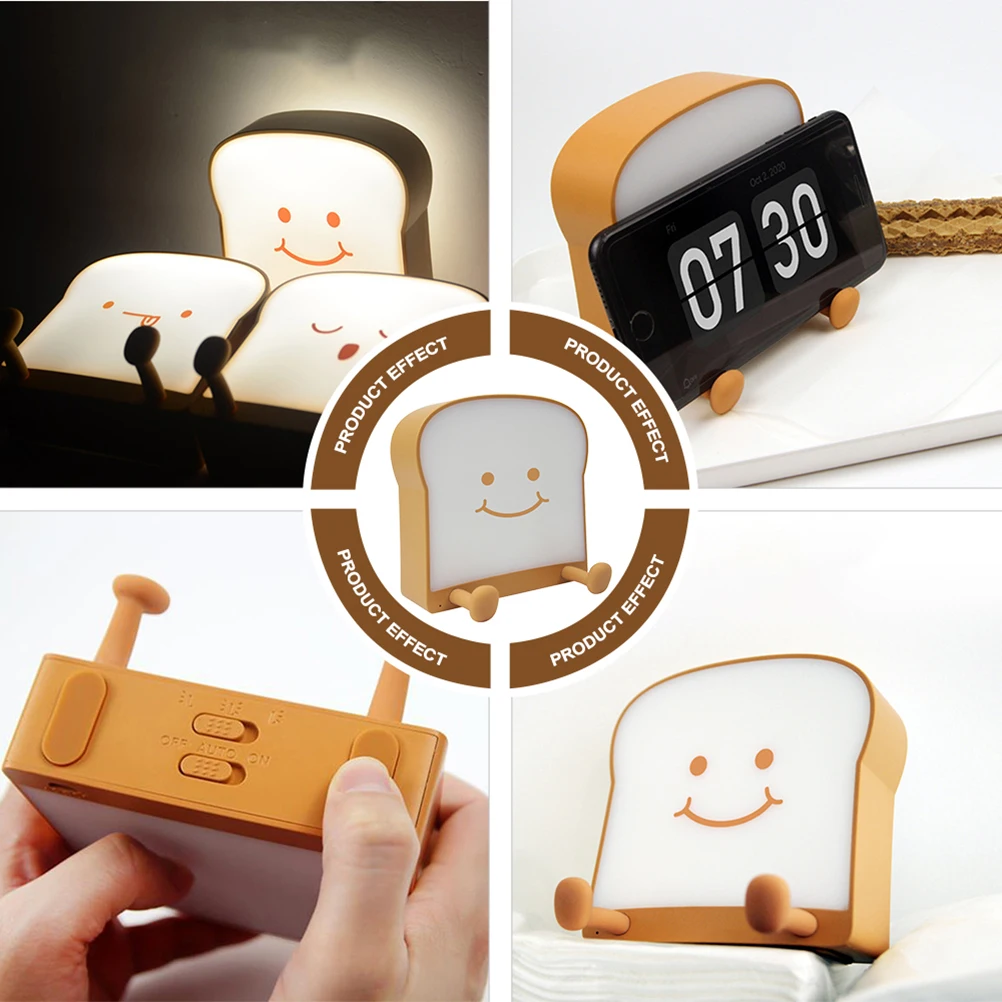 Cartoon Night Light Toast Lamp Portable Silicone Kawaii Bedroom Bedside Baby Nursing Light Adjustable Brightness Long Working
Cartoon Night Light Toast Lamp Portable Silicone Kawaii Bedroom Bedside Baby Nursing Light Adjustable Brightness Long Working
