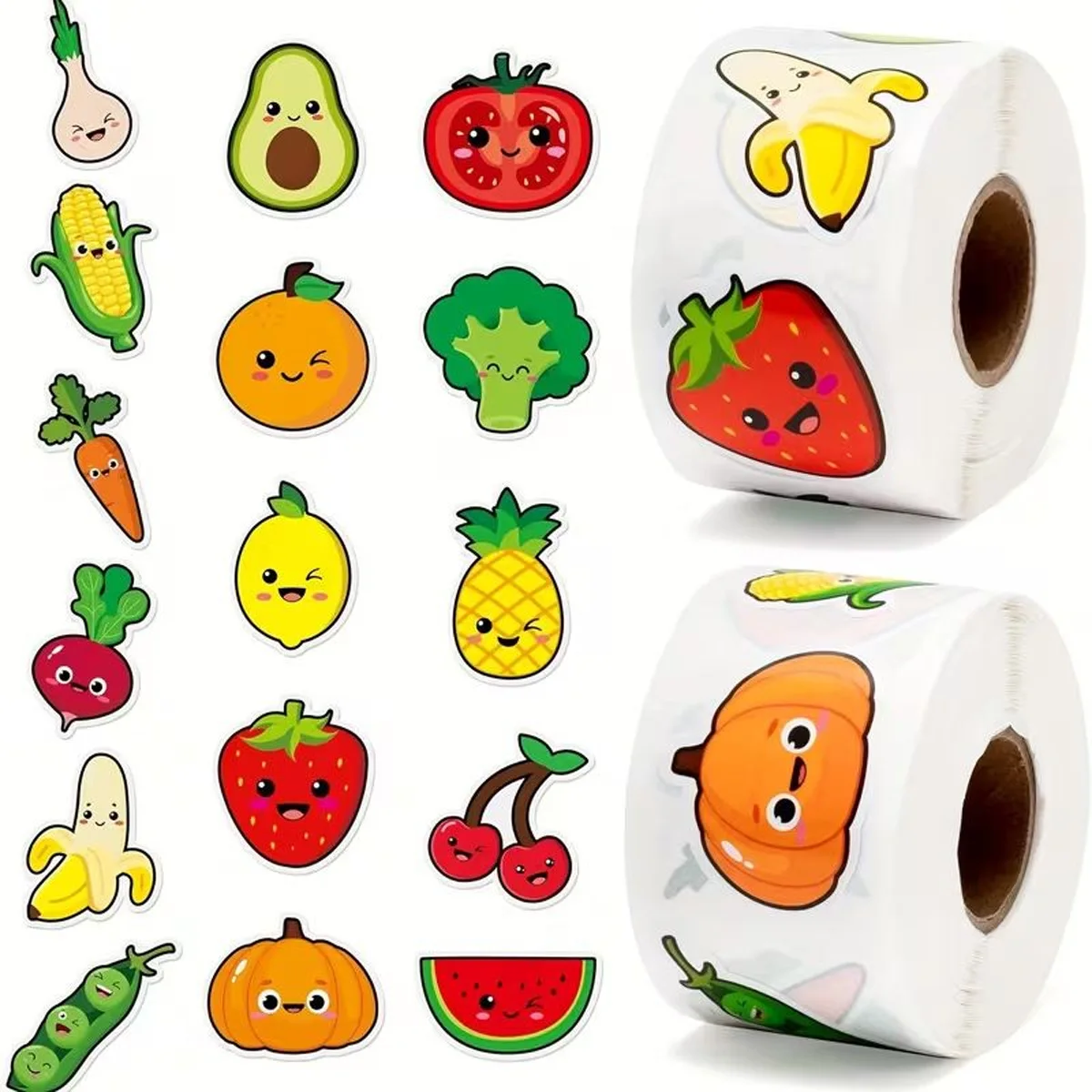 500Pcs/roll Vegetable Cartoon Fruit Stickers Decorative Gift Box Sticker Label Stationery Sticker
500Pcs/roll Vegetable Cartoon Fruit Stickers Decorative Gift Box Sticker Label Stationery Sticker