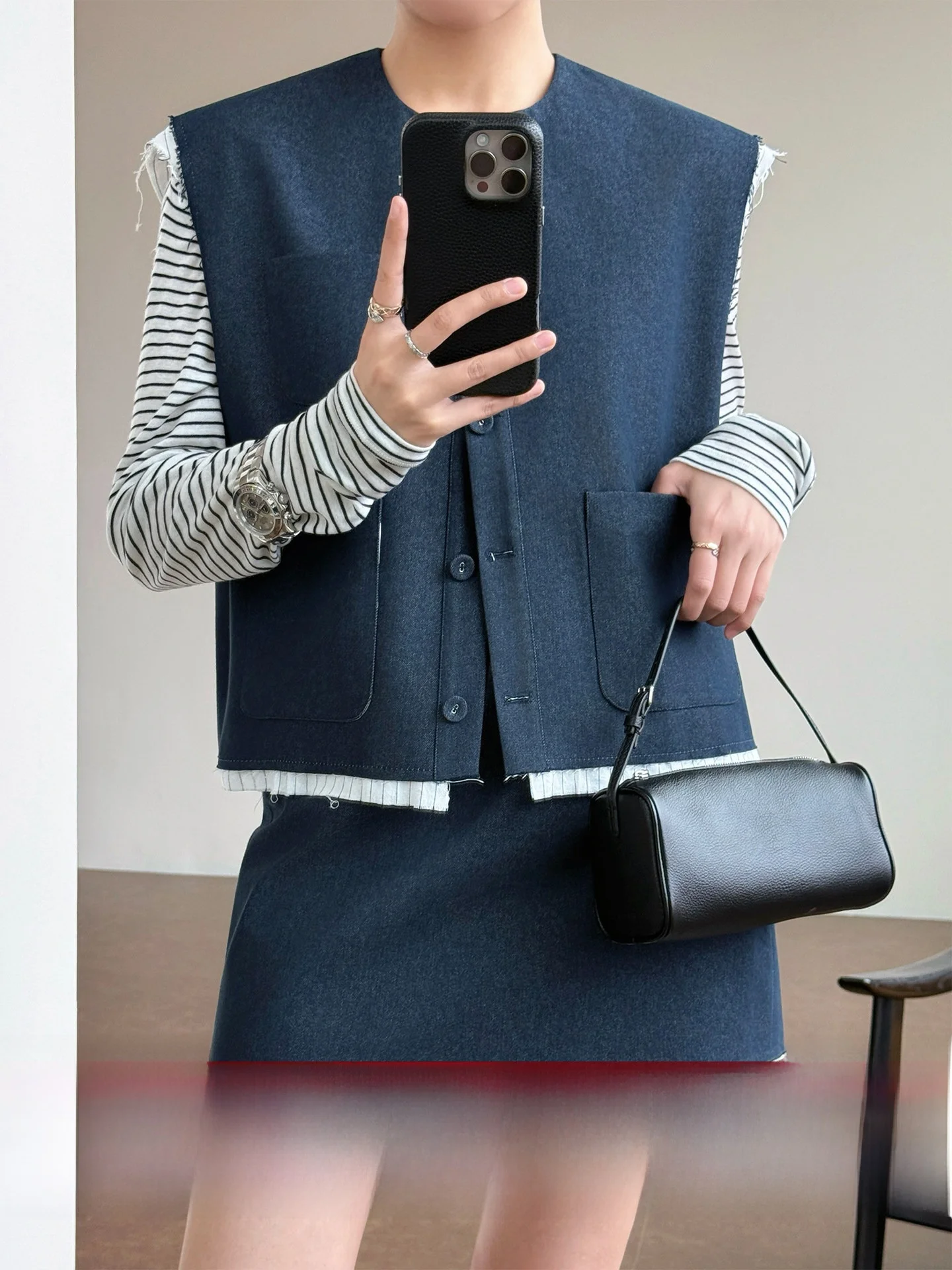 WANGER Denim Vest Top And f Skirt Set Color Blo Long Sve ort Sle Women's Faion Summer Spring Outfit Combination
WANGER Denim Vest Top And f Skirt Set Color Blo Long Sve ort Sle Women's Faion Summer Spring Outfit Combination