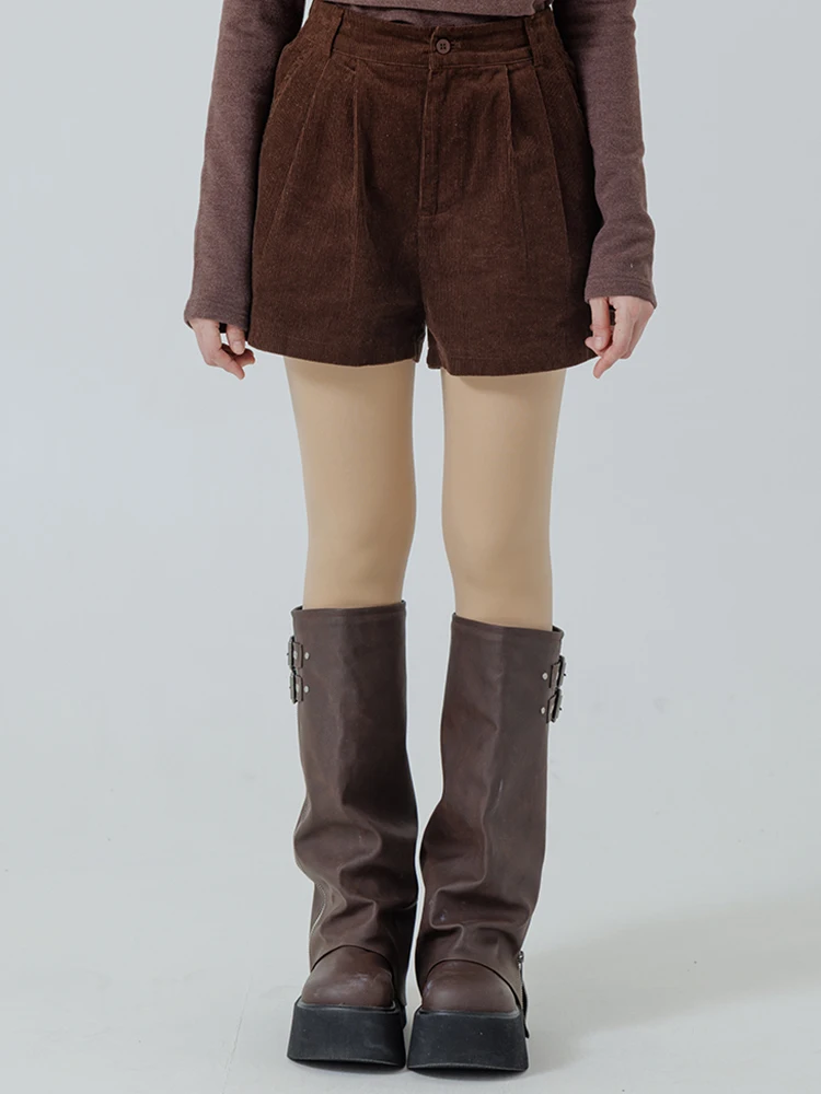 Queenop Autumn Winter New Arrival Women's Simple Pleated Design Corduroy orts High Waist Cotton Casual Pants
Queenop Autumn Winter New Arrival Women's Simple Pleated Design Corduroy orts High Waist Cotton Casual Pants