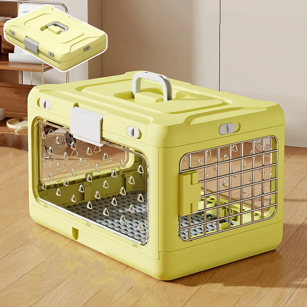 Collapsible Pet Carrier Box Breathable Plastic Foldable Cat Cage with Handle Thickening Cat Transport Box Indoor Outdoor Use
Collapsible Pet Carrier Box Breathable Plastic Foldable Cat Cage with Handle Thickening Cat Transport Box Indoor Outdoor Use