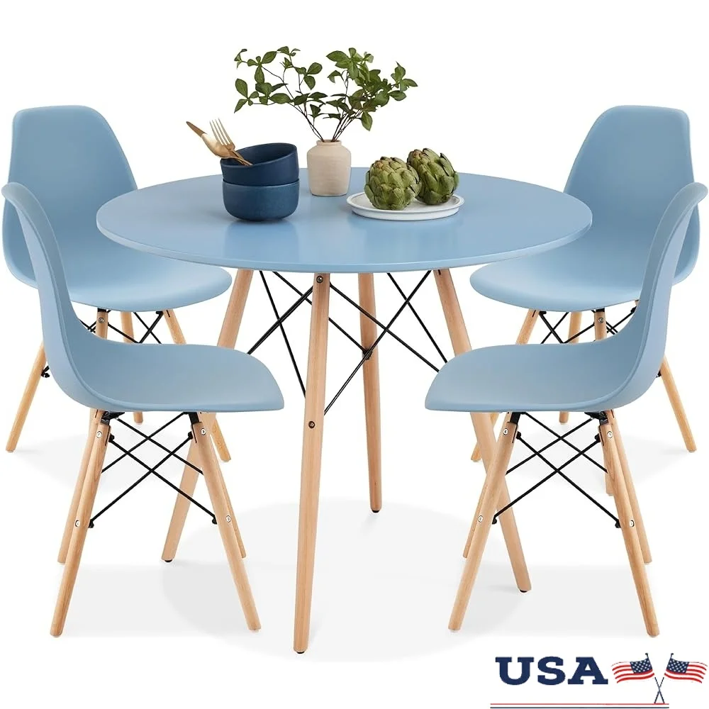 5-Piece Dining Set Compact Round Table with 4 Chairs Ergonomic Plastic Seats Sturdy Wooden Legs Modern Design Easy Clean Space
5-Piece Dining Set Compact Round Table with 4 Chairs Ergonomic Plastic Seats Sturdy Wooden Legs Modern Design Easy Clean Space