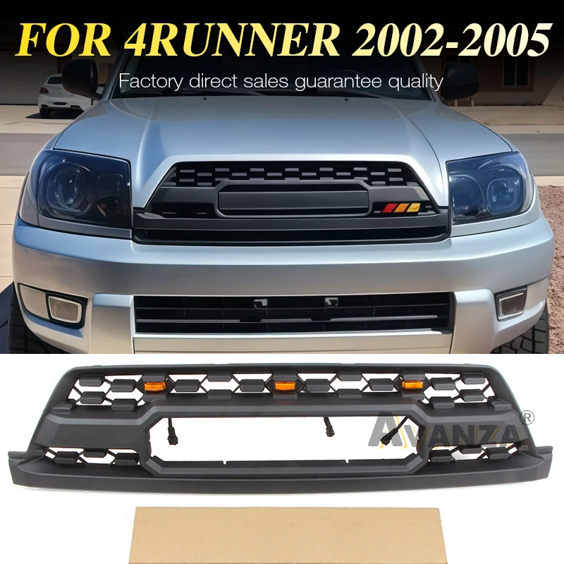 Front Grille For Hilux Surf TRD Style With LED Lights Fits For Toyota 4RUNNER 2002-2005 Racing Grill
Front Grille For Hilux Surf TRD Style With LED Lights Fits For Toyota 4RUNNER 2002-2005 Racing Grill
