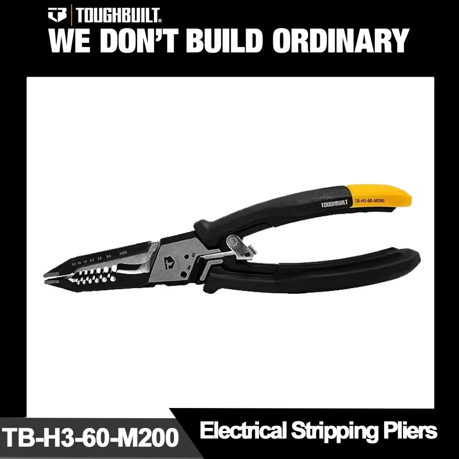 TOUGHBUILT 6 in 1 Multi-Function Electrical Stripping Pliers 8" Electrician's Wire Stripper TB-H3-60-M200
TOUGHBUILT 6 in 1 Multi-Function Electrical Stripping Pliers 8" Electrician's Wire Stripper TB-H3-60-M200