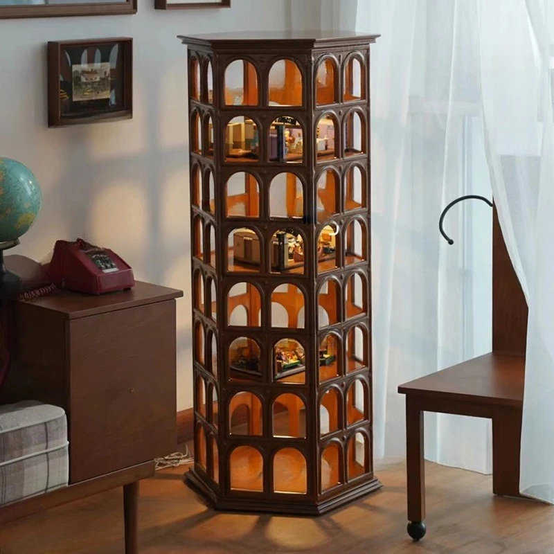 Solid wood round arch four-layer multi-functional display cabinet display cabinet retro wood hollow corner
Solid wood round arch four-layer multi-functional display cabinet display cabinet retro wood hollow corner