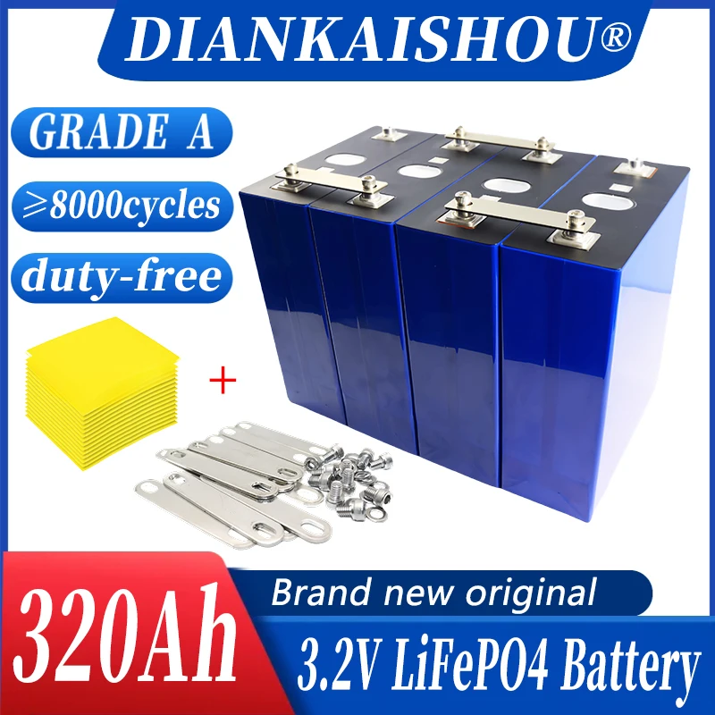 3,2 В 320 Ач Новый 1-32 шт. Класс A DIY 12 В 24 В 48 В LiFePO4 аккумулятор электрический скутер RV литий-железо-фосфатная солнечная система хранения
3,2 В 320 Ач Новый 1-32 шт. Класс A DIY 12 В 24 В 48 В LiFePO4 аккумулятор электрический скутер RV литий-железо-фосфатная солнечная система хранения