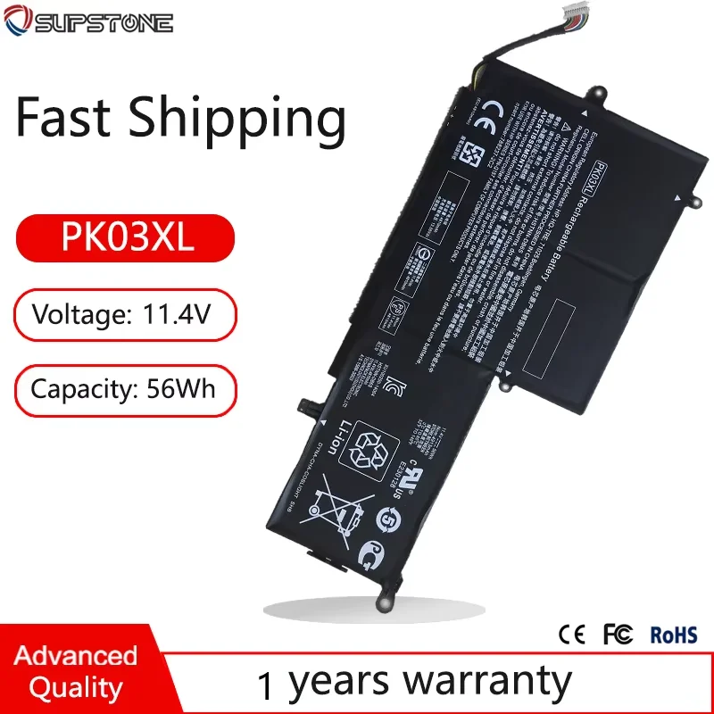 Новый аккумулятор для ноутбука PK03XL для HP Spectre X360 13-4101NS,4057NA,4125NR,4158NG,4112NF,4132TU,4090NZ,TPN-Q157, 788237 -2C2 789116 -005
Новый аккумулятор для ноутбука PK03XL для HP Spectre X360 13-4101NS,4057NA,4125NR,4158NG,4112NF,4132TU,4090NZ,TPN-Q157, 788237 -2C2 789116 -005