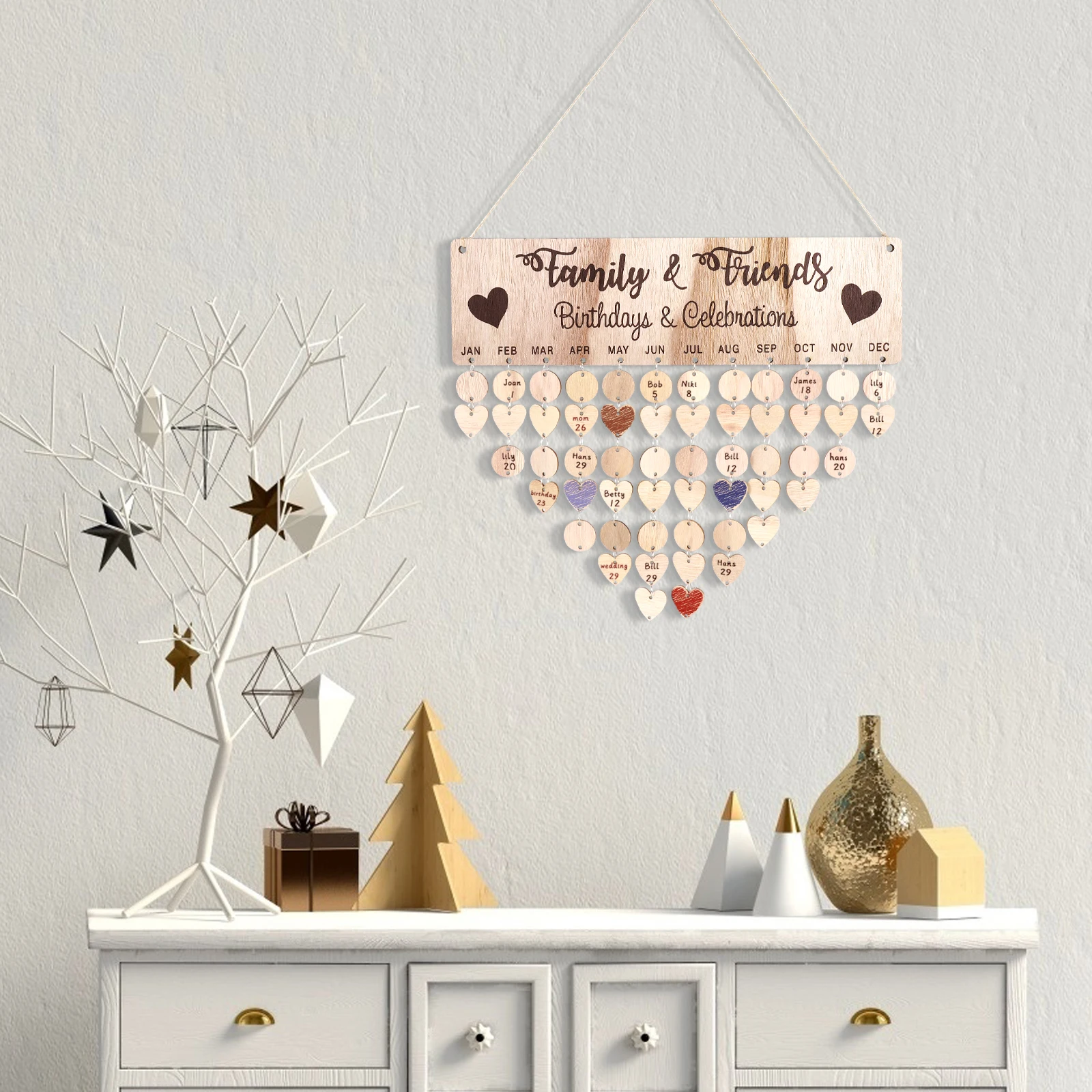 Wooden Calendar Hanging Tag 50 Rounds 50 Hearts Birthday Plaque Wall Decor Reminder Board DIY Gift Idea Date Plaque Home Wooden
Wooden Calendar Hanging Tag 50 Rounds 50 Hearts Birthday Plaque Wall Decor Reminder Board DIY Gift Idea Date Plaque Home Wooden