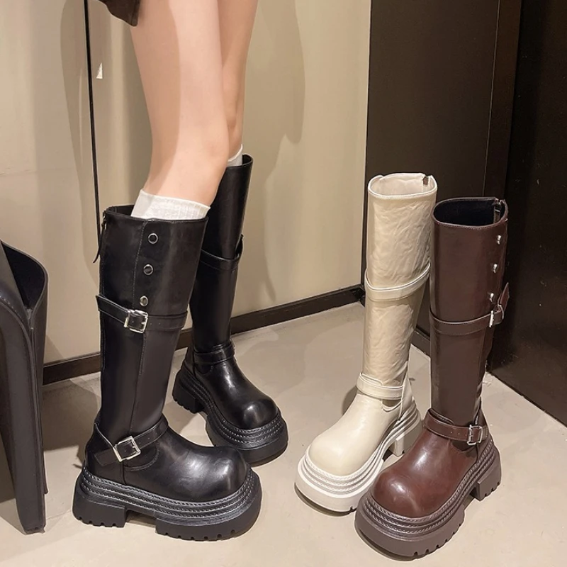 Winter Platform Women Knight High Boots Fashion Belt Buckle Height Increase Shoes Female Punk Long Booties Zapatos De Muje
Winter Platform Women Knight High Boots Fashion Belt Buckle Height Increase Shoes Female Punk Long Booties Zapatos De Muje