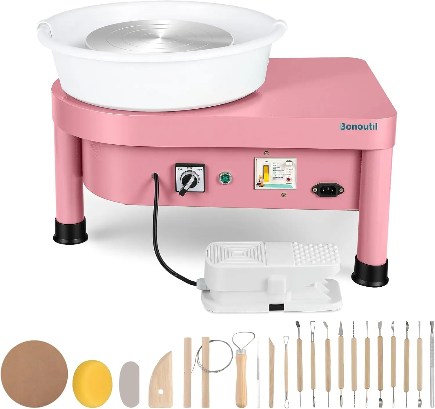 10" Electric Pottery Wheel with Foot Pedal, 0-320 RPM, Max 20 lbs Clay, Ceramic Forming Machine for Adults Beginners, Pink
10" Electric Pottery Wheel with Foot Pedal, 0-320 RPM, Max 20 lbs Clay, Ceramic Forming Machine for Adults Beginners, Pink