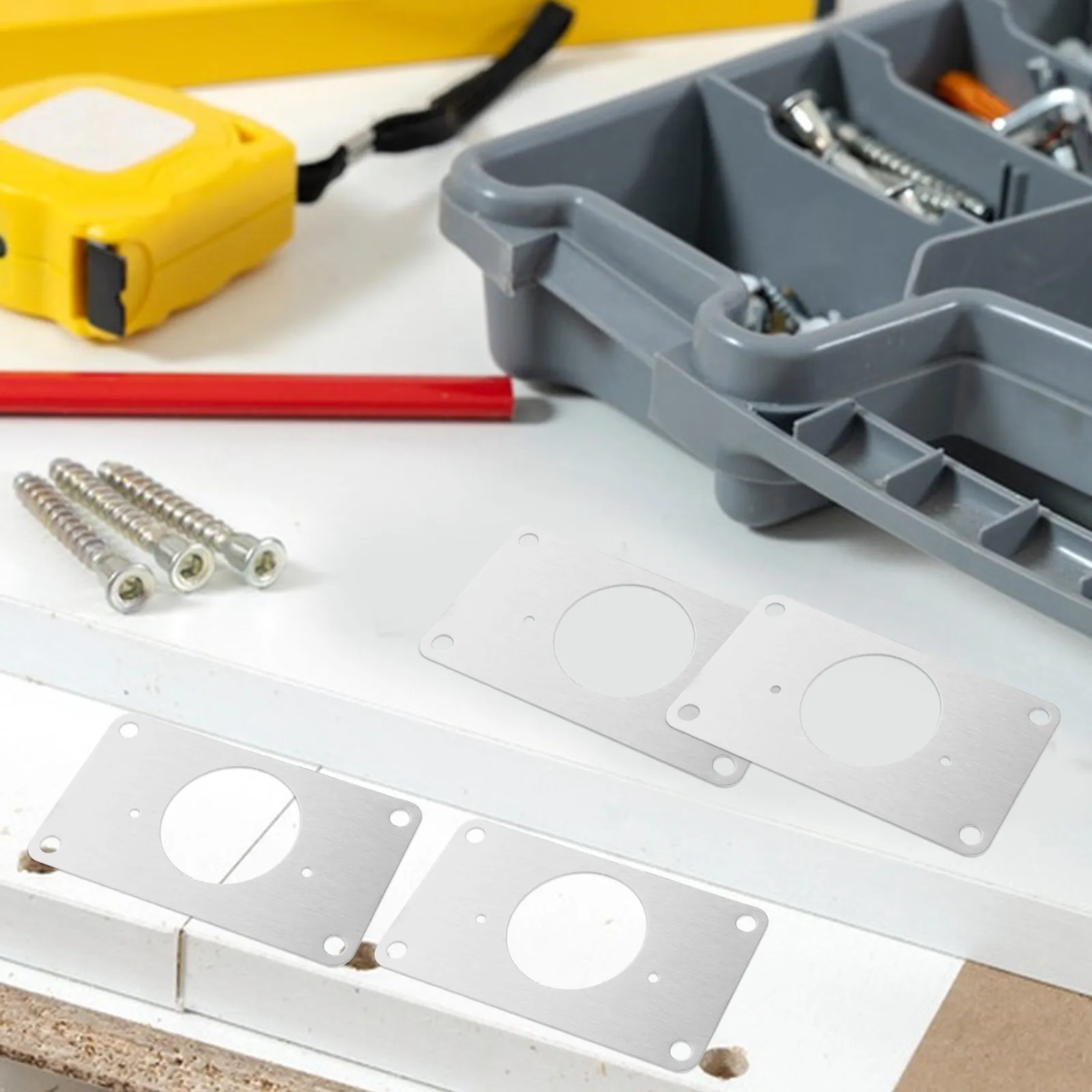 8Pcs Stainless Steel Cabinet Hinge Repair Kit Secure Fixing Plate with Gaskets for Kitchen Cabinet Doors Door Hinge Hole
8Pcs Stainless Steel Cabinet Hinge Repair Kit Secure Fixing Plate with Gaskets for Kitchen Cabinet Doors Door Hinge Hole