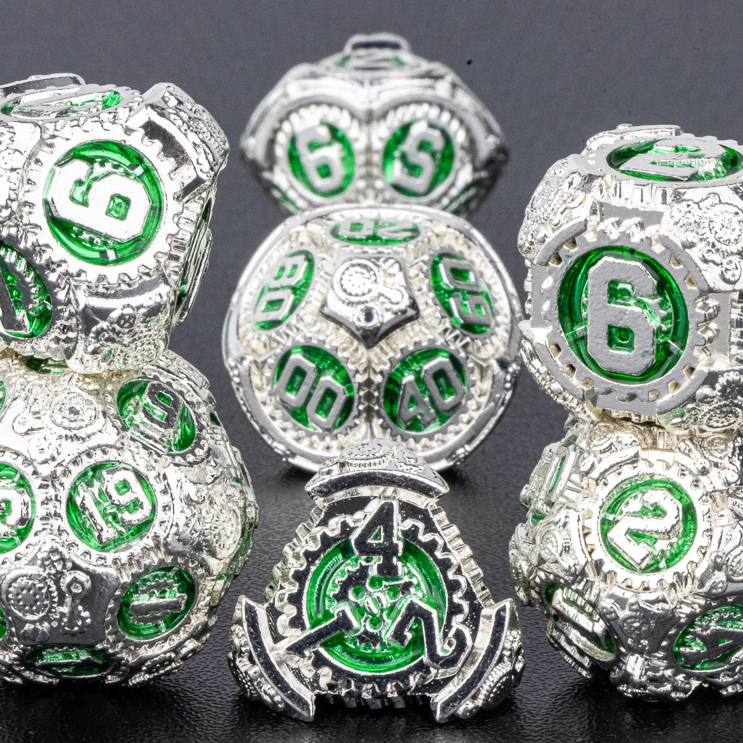 Green Metal Gear Polyhedral Dice Set for Board Games Dice, Metal D&D Dice for Dungeons and Dragons, Metal DnD Dice Set
Green Metal Gear Polyhedral Dice Set for Board Games Dice, Metal D&D Dice for Dungeons and Dragons, Metal DnD Dice Set