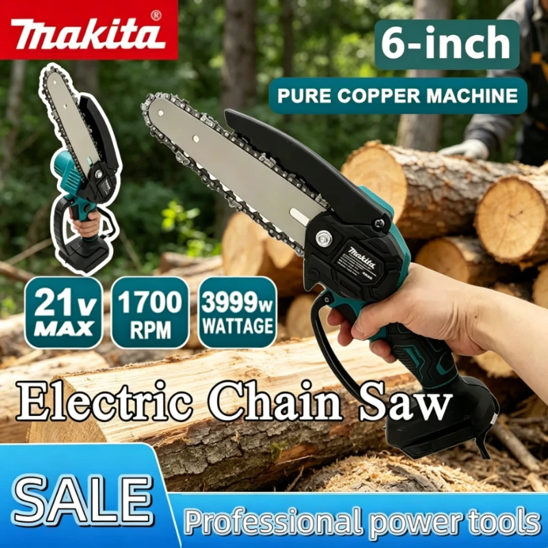 Аккумуляторная цепная пила Makita 6 дюймов, портативная электрическая пила для сада, обрезки деревьев, распиловки древесины, электроинструмент для батарей Makita
Аккумуляторная цепная пила Makita 6 дюймов, портативная электрическая пила для сада, обрезки деревьев, распиловки древесины, электроинструмент для батарей Makita