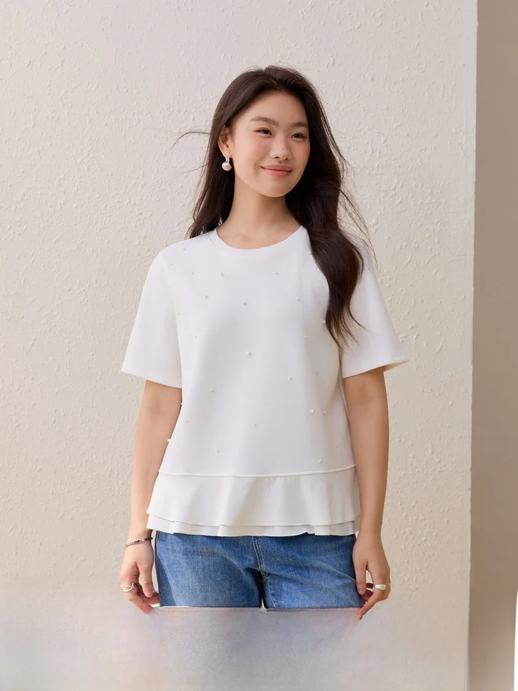 Fashionable T-Shirt with Lace Hemline plus Size Women's Clothing Spring Summer Style Korean Version Slim Fit Short Sleeve rou...
Fashionable T-Shirt with Lace Hemline plus Size Women's Clothing Spring Summer Style Korean Version Slim Fit Short Sleeve rou...