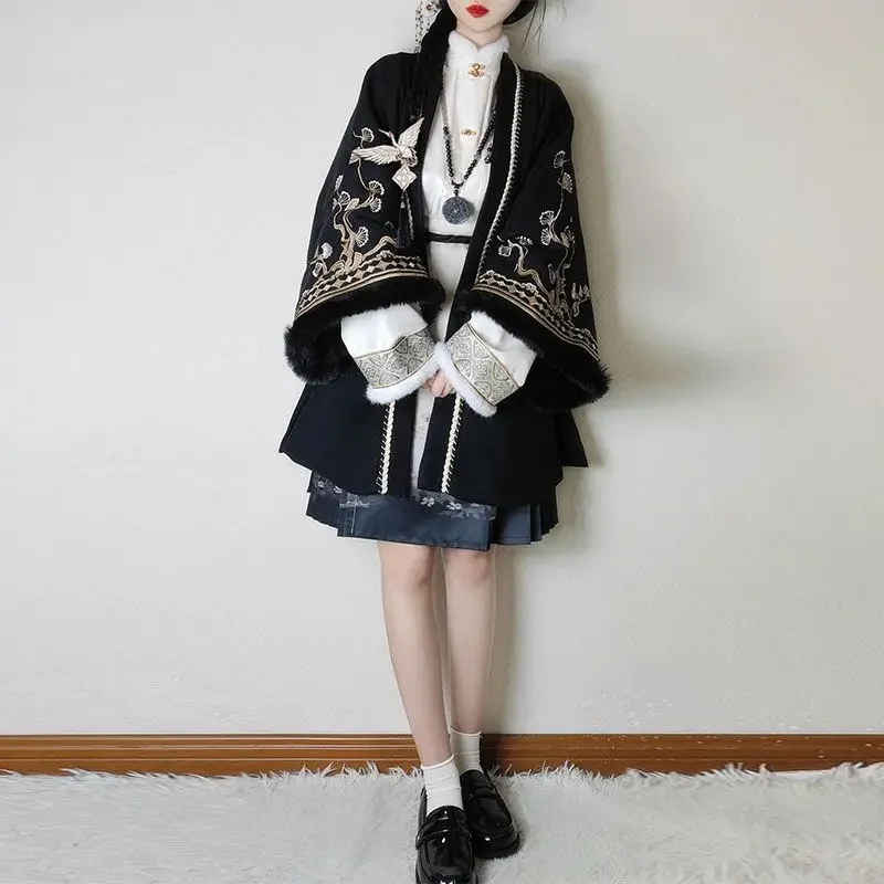 Платье-блузка «Журавль Ханфу», юбка с конским лицом, осень-зима, повседневная плюшевая толстая вышивка, элитная традиционная китайская одежда
Платье-блузка «Журавль Ханфу», юбка с конским лицом, осень-зима, повседневная плюшевая толстая вышивка, элитная традиционная китайская одежда