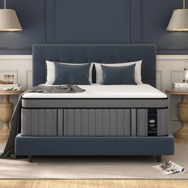 Матрас King Size 12-дюймовый, гибридный матрас King Size из гелевой пены с эффектом памяти в коробке с независимым карманным пружином, Pressu
Матрас King Size 12-дюймовый, гибридный матрас King Size из гелевой пены с эффектом памяти в коробке с независимым карманным пружином, Pressu