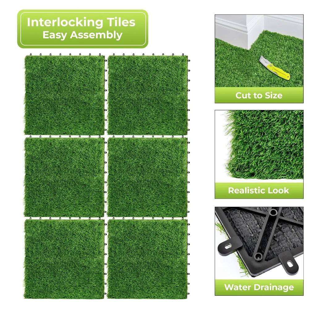 48Sq. Ft. Artificial Grass Tiles – Interlocking 24"x24" Fake Grass Mats, Customized
48Sq. Ft. Artificial Grass Tiles – Interlocking 24"x24" Fake Grass Mats, Customized