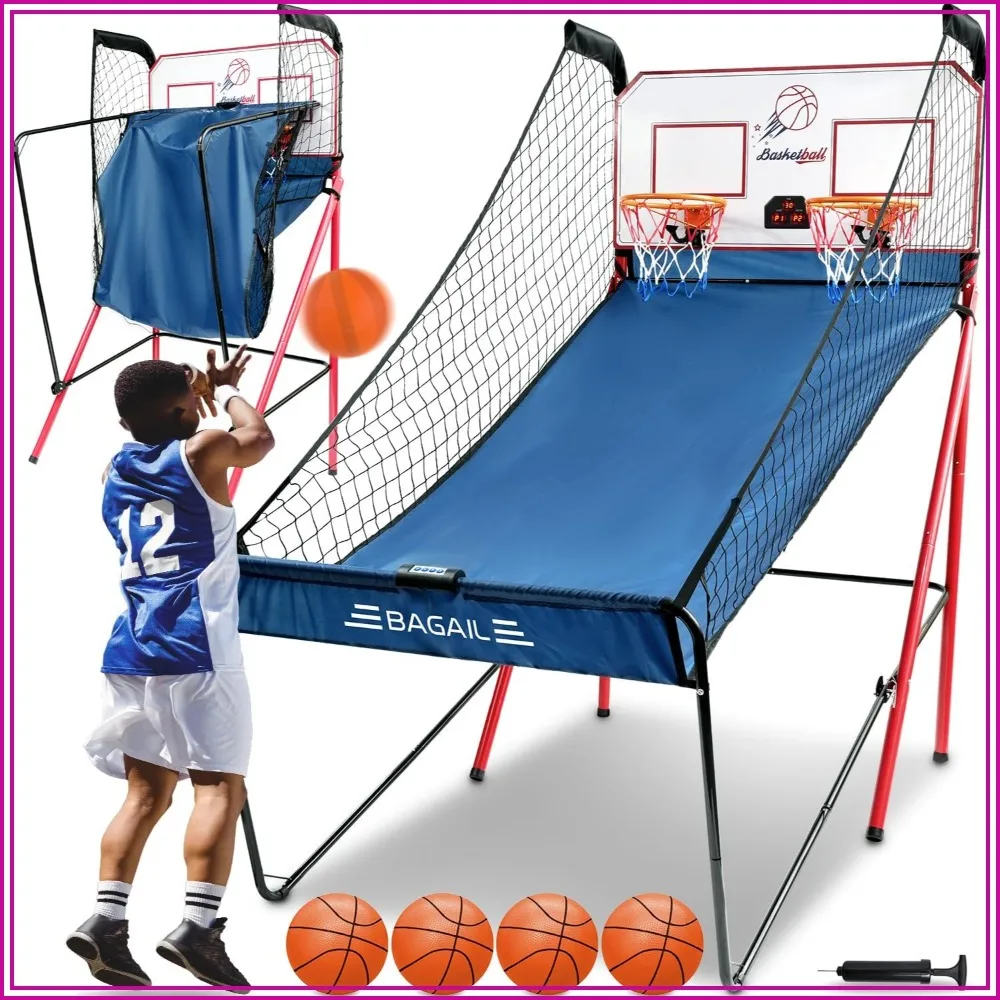 Electronic Basketball Shooting Game with 8 Modes, Arcade Sounds, Foldable Frame, 4 Balls, Pump - Dual Shots for Indoor Fun
Electronic Basketball Shooting Game with 8 Modes, Arcade Sounds, Foldable Frame, 4 Balls, Pump - Dual Shots for Indoor Fun