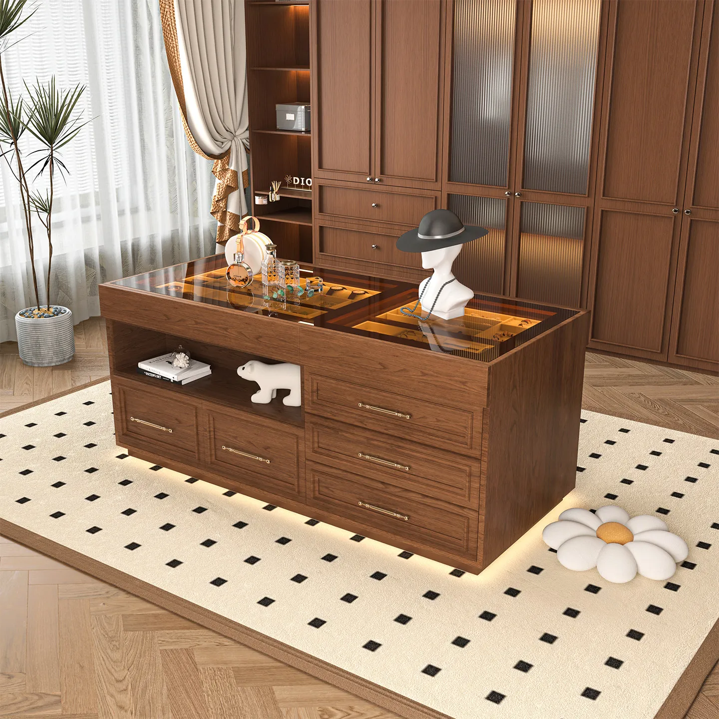 Cloakroom Nakajima Cabinet Jewelry Display Cabinet Chinese High-end Household Storage Bucket Floor to Nakajima T
Cloakroom Nakajima Cabinet Jewelry Display Cabinet Chinese High-end Household Storage Bucket Floor to Nakajima T