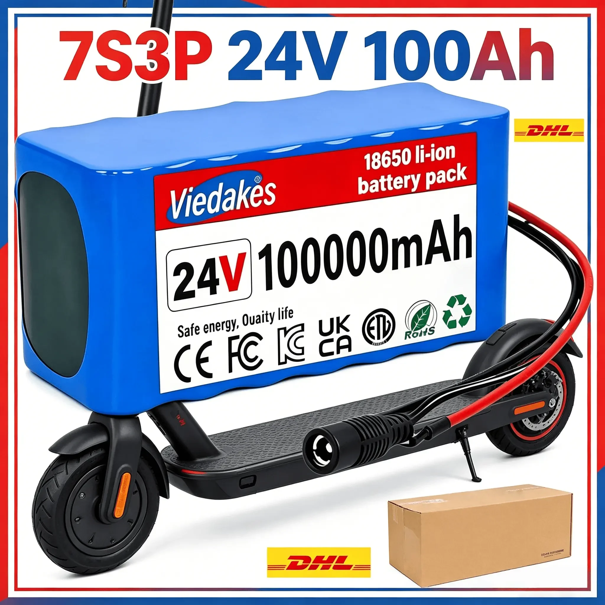 7S3P 24V 100Ah Li‑ion Battery Pack Overcharge Protection Durable Battery With 29.4V Intelligent Charger
7S3P 24V 100Ah Li‑ion Battery Pack Overcharge Protection Durable Battery With 29.4V Intelligent Charger